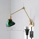 Axyaa Ceramic Copper LED Wall Lamp with Adjustable Long Arm Swing