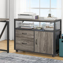 Axyaa Modern File Cabinet with Lockable Drawers and Door for Letter-sized Files
