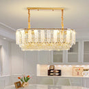 Axyaa Luxury Crystal Chandelier: Elegant LED Dining Room Bedroom Lamp