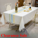 Axyaa Rectangular Tablecloth Fabric Imitation Cotton and Linen Small Fresh