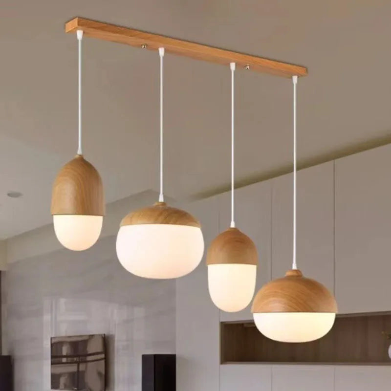 Nordic Wooden Pendant Light – Axya Chandelier for Home Decor