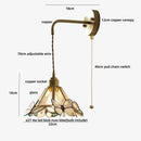 Axyaa Butterfly Glass LED Wall Sconce with Pull Chain Switch