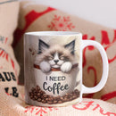Axyaa Cute Cat Mug - Kitty Lover's Gift - Office Coffee Tea Cup