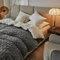 Axyaa Warmth Duvet Cover Blanket: Soft Cozy Fleece Quilt Cover for Winter Beds