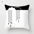 Axyaa Cloud Moon Star Pattern Pillowcase White Grey Letters Printed Home Decor