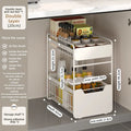 Axyaa 2-Layer Sliding Kitchen Organizer for Seasoning Bottles and Dishes