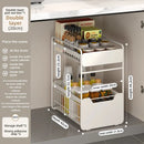 Axyaa 2-Layer Sliding Kitchen Organizer for Seasoning Bottles and Dishes