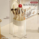 Axyaa Makeup Brush Holder with Dustproof Lid - Cosmetic Organizer for Vanity