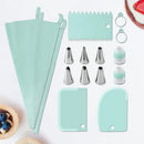 Axyaa Stainless Steel Nozzle Set for Baking - 15PCS Flower Bag Cream Spatula