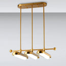 Axyaa Golden Iron Glass Chandelier: Postmodern Art Deco Lighting for Dining Room