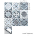 Axyaa Vintage Mediterranean Blue Waterproof Wall Tile Sticker