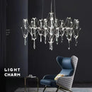 Axyaa Gold Chrome LED Crystal Chandelier - Modern Luxury Lighting Fixture