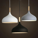 Axyaa Nordic Wood Aluminum Pendant Lights E27 Hanging Lamps