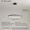 Axyaa Circle Ring LED Chandelier Pendant Light - Modern Acrylic Ceiling Luminaire