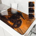 Axyaa Halloween Skull Kitchen Mat Absorbent Antiskid Draining Quick Dry Tableware Pad