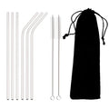 Axyaa Stainless Steel Reusable Straw Set with Cleaning Brush