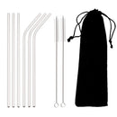 Axyaa Stainless Steel Reusable Straw Set with Cleaning Brush