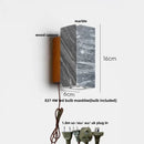Nordic Modern LED Wall Lamp Sconce Marble Stone Wood Canopy Vanity Light by Axyaa