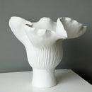 Axyaa White Ceramic Flower Buds Vase: Elegant Home Decor & Floral Arrangement Accessory
