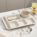 Axyaa Wheat Straw Dining Tray Split Plate - Large Capacity Five-grid