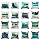 Axyaa Gold Mountains Geometric Sun Moon Cushion Cases- Home Decor Almofadas