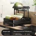 Axyaa 2-Tier Dish Drying Rack with Drainboard and Utensil Holder