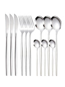 Axyaa 12pc Stainless Steel Cutlery Set - Knife, Fork, Spoon