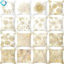 Axyaa Gold Plant Polyester Pillow Case for Home Decor