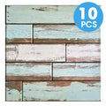 Axyaa 10Pcs Pastoral Style Wood Peel and Stick Wall Panels
