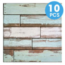 Axyaa 10Pcs Pastoral Style Wood Peel and Stick Wall Panels