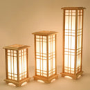 Axyaa Japanese Style Wood Floor Lamp with LED Lights for Bedroom and Living Room