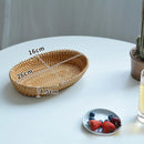 Axyaa Rattan Woven Fruit Bread Snack Basket for Tabletop Storage
