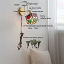 Axyaa Kids Bedroom Nordic Glass Wall Lamp, LED Square Light for Bathroom Mirror
