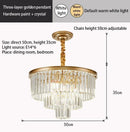 Axyaa Multilayer Crystal Chandelier Modern Luxury Glass Hanging Lamp