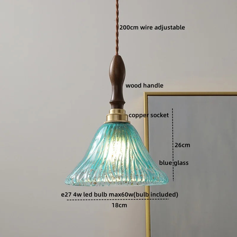 Axyaa Fabric Copper LED Pendant Lights, E14 Nordic Hanging Lamp for Home Decor