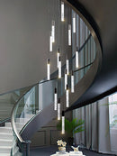 Axyaa Modern Crystal Staircase Chandelier for Villa Living Room Duplex Attic