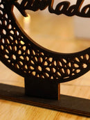 Eid Mubarak Wooden Moon Ornaments, Black Ramadan Kareem Muslim Decor by Axyaa