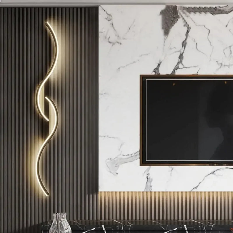 Axya Modern LED Wall Decor Lamp Black/Golden for Living Room Bedroom Dining Room