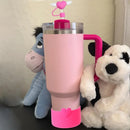 Axyaa Heart Cup Set: 2 Straw Cover Caps, 2 Straw Toppers - 30oz 40oz Tumbler