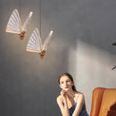 Axyaa Butterfly Chandelier: LED Acrylic Hanging Light for Parlor, Bar, Bedside.