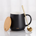 Axyaa Ceramic Mug with Lid, Spoon, Funny Design, Ideal for Coffee, Tea, Breakfast
