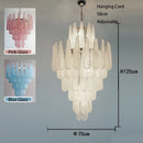 Axyaa Glass Chandeliers Chrome Metal Pendant Lights for Trendy Living Room Decor