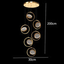 Axyaa Crystal Chandelier Stair Pendant Lamp Living Room Lighting