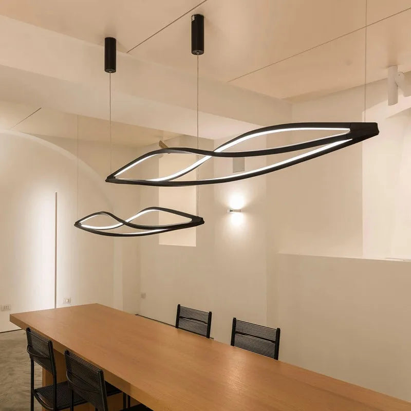 Axyaa LED Spiral Aluminum Chandelier for Conference Room and Lobby Decoration
