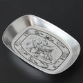 Axyaa Silver Stainless Steel Tray Set for Food Storage and Service