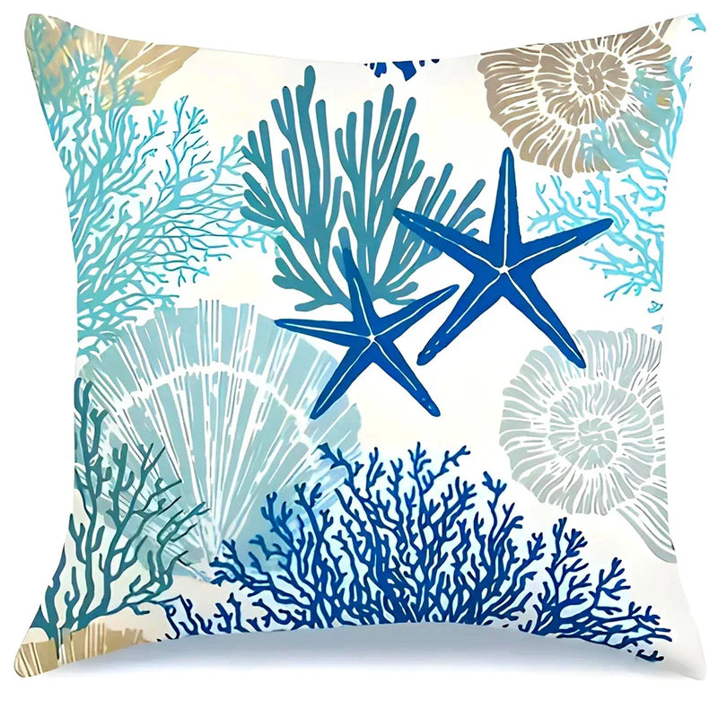 Axyaa Starfish Coconut Tree Pillowcase for Home Decor