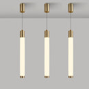Axyaa Gold Cylindrical LED Chandelier for Kitchen Island & Restaurant