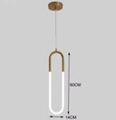 Axyaa Gold Metal LED Pendant Light for Modern Minimalist Living Room Lighting