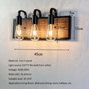 Axyaa Retro Wooden Wall Lamp for Bedroom and Bar, Creative Iron Wall Light