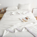 Axyaa Mulberry Silk Seersucker Summer Quilt - Lightweight Comfortable Duvet